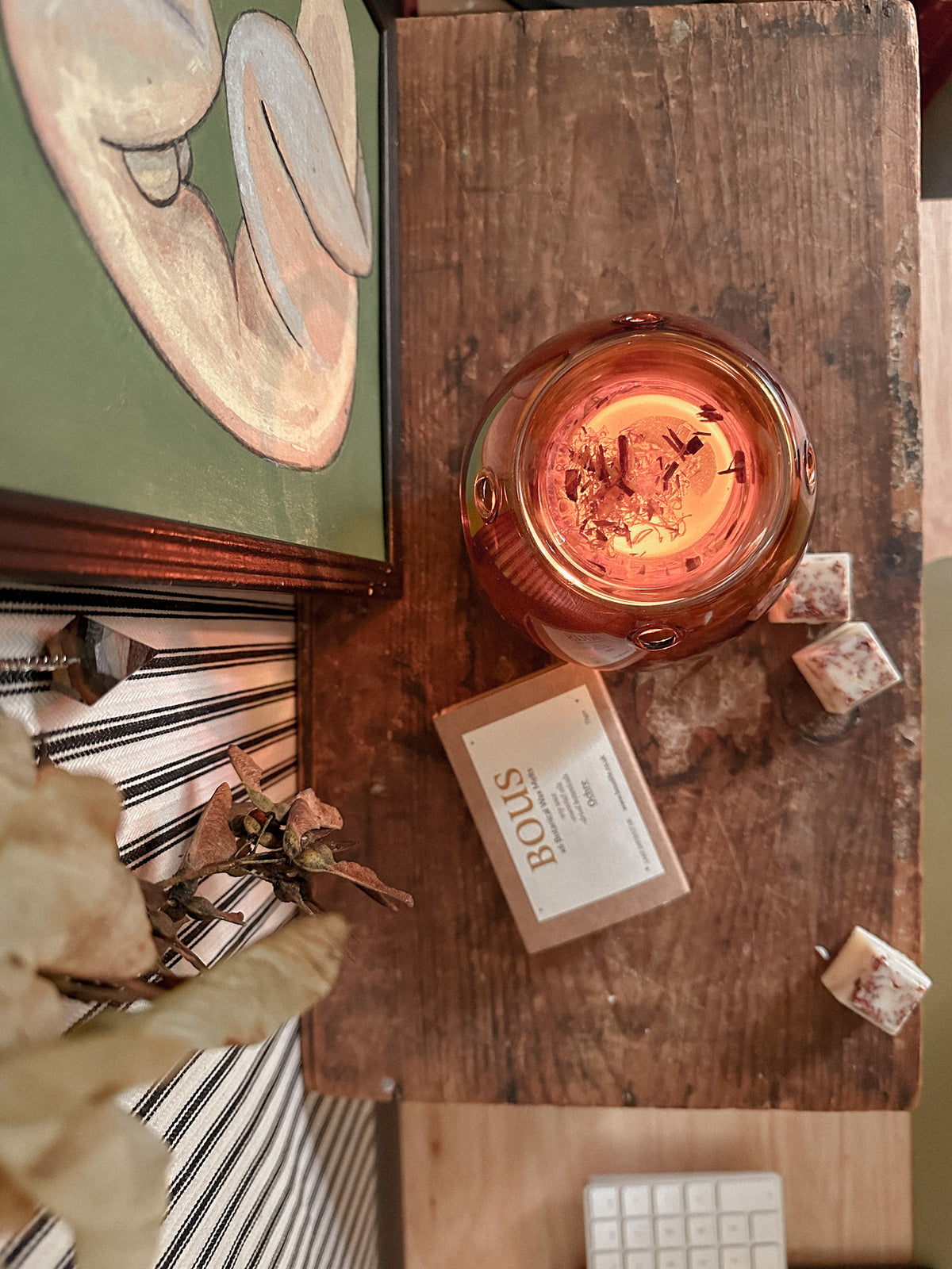 Amber Coloured Glass Wax Melt | Oil Burner