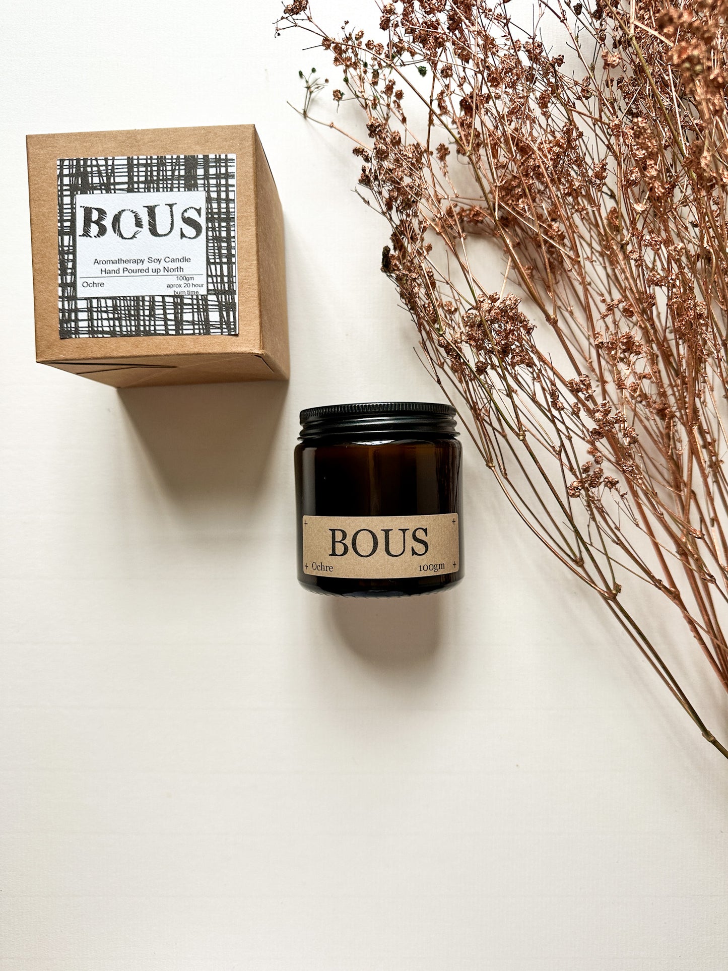 Ochre, Spiced Orange- Medium Hand Poured Soy Aromatherapy Candle with Wooden Wick