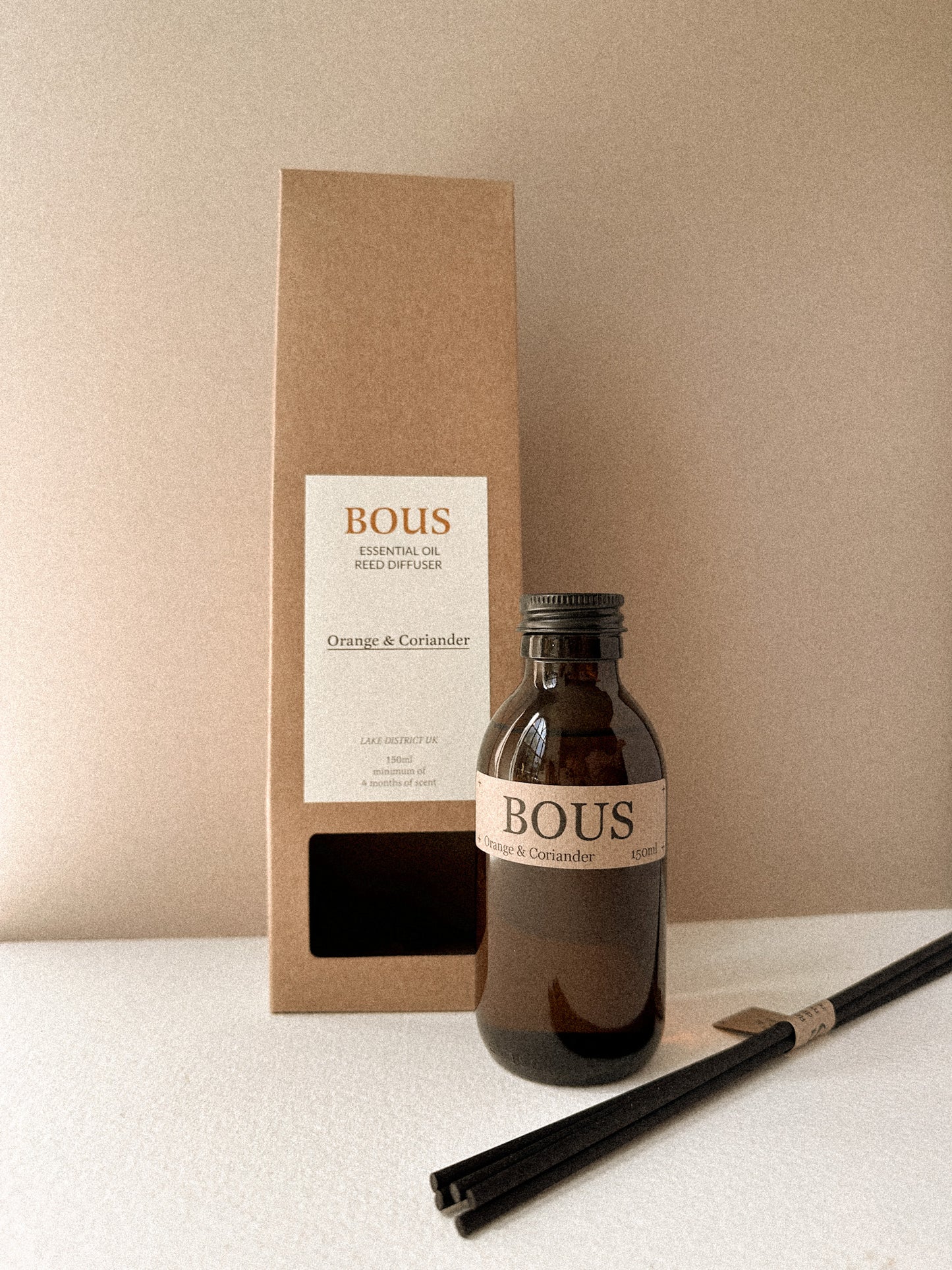 Orange & Coriander Reed Diffuser 150ml Essential Oils Eco