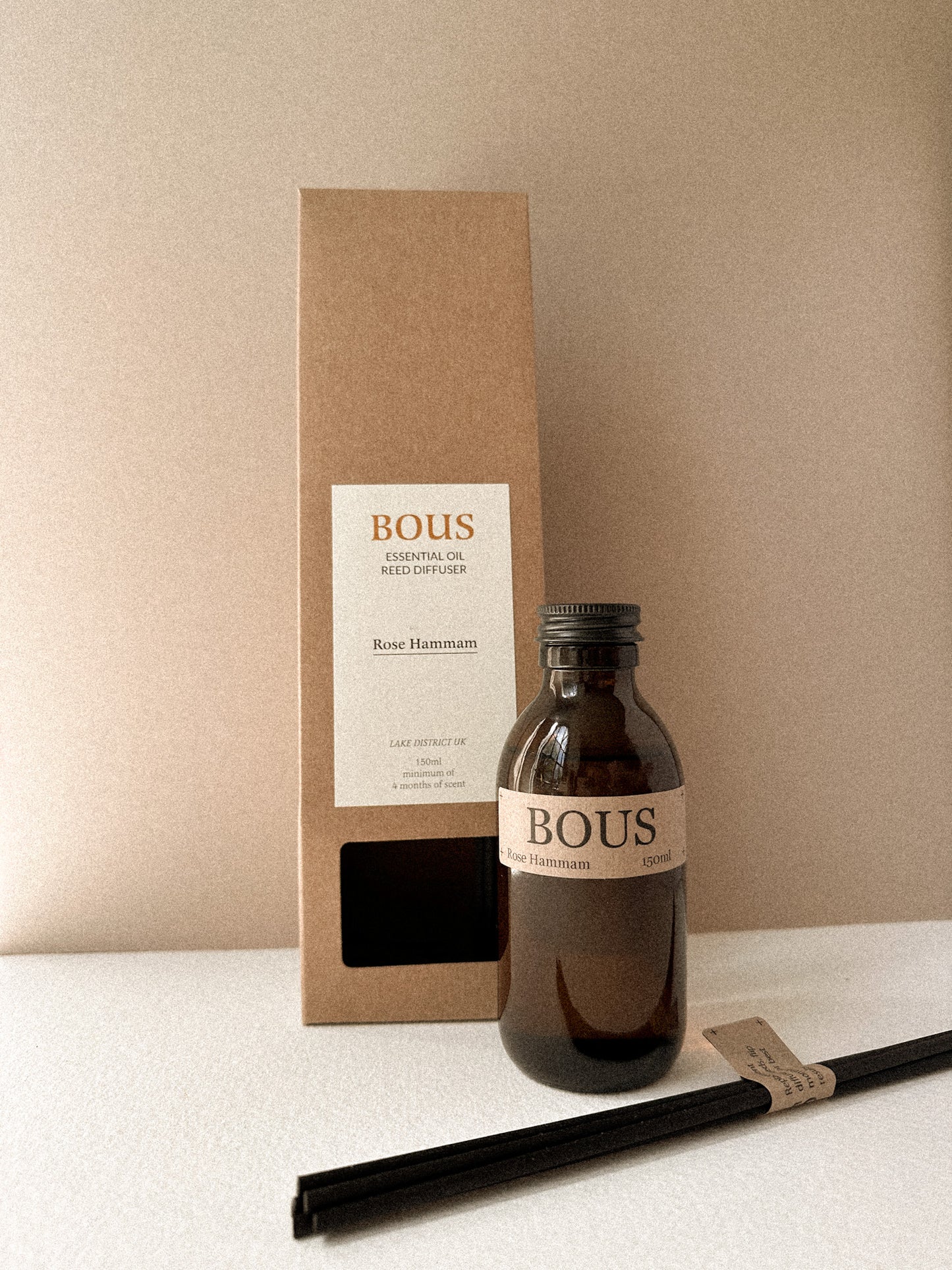 Rose Hammam Reed Diffuser 150ml Essential Oils Eco