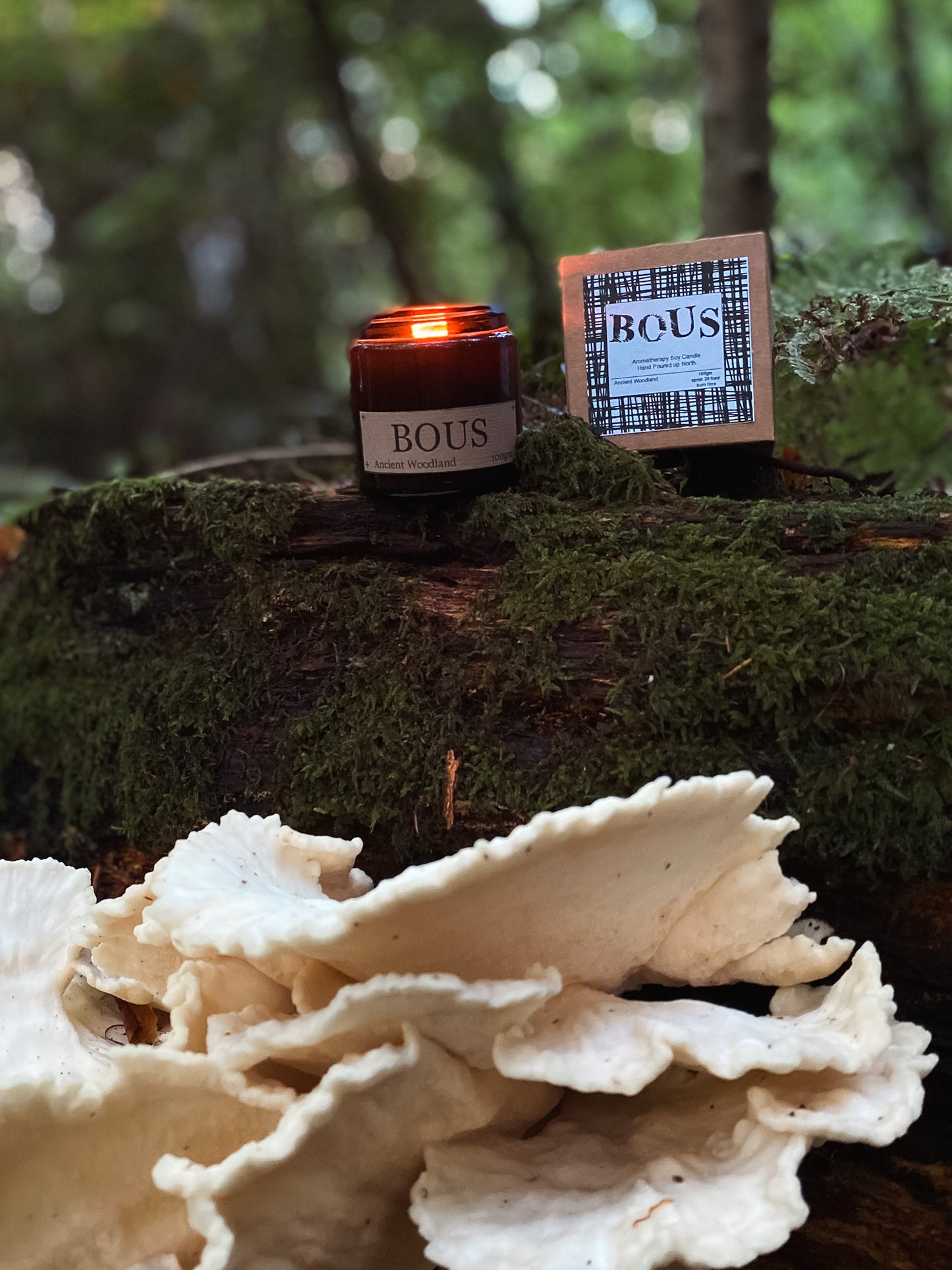 Ancient Woodland- Medium Hand Poured Soy Aromatherapy Candle with Wooden Wick