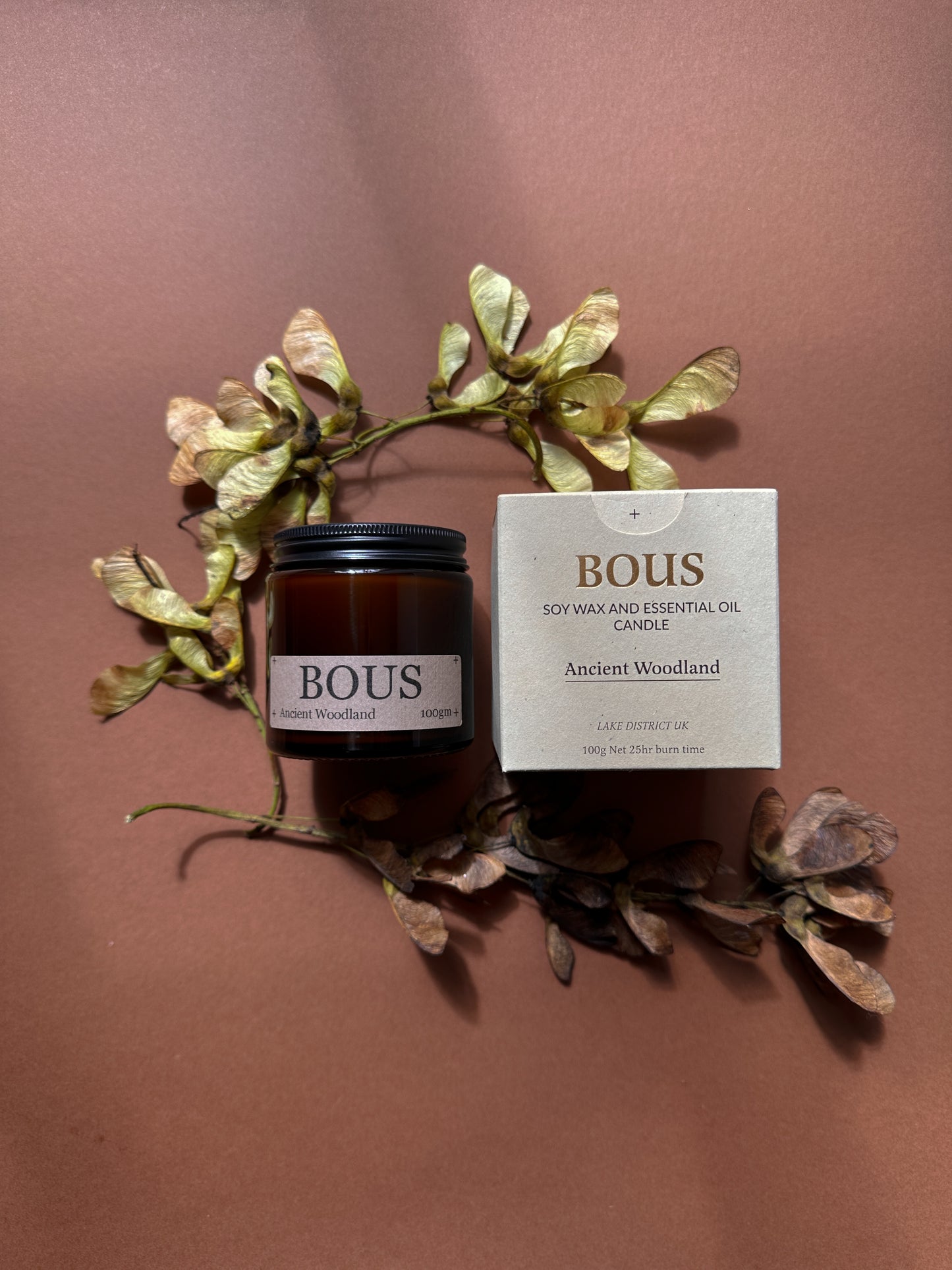Ancient Woodland- Medium Hand Poured Soy Aromatherapy Candle with Wooden Wick