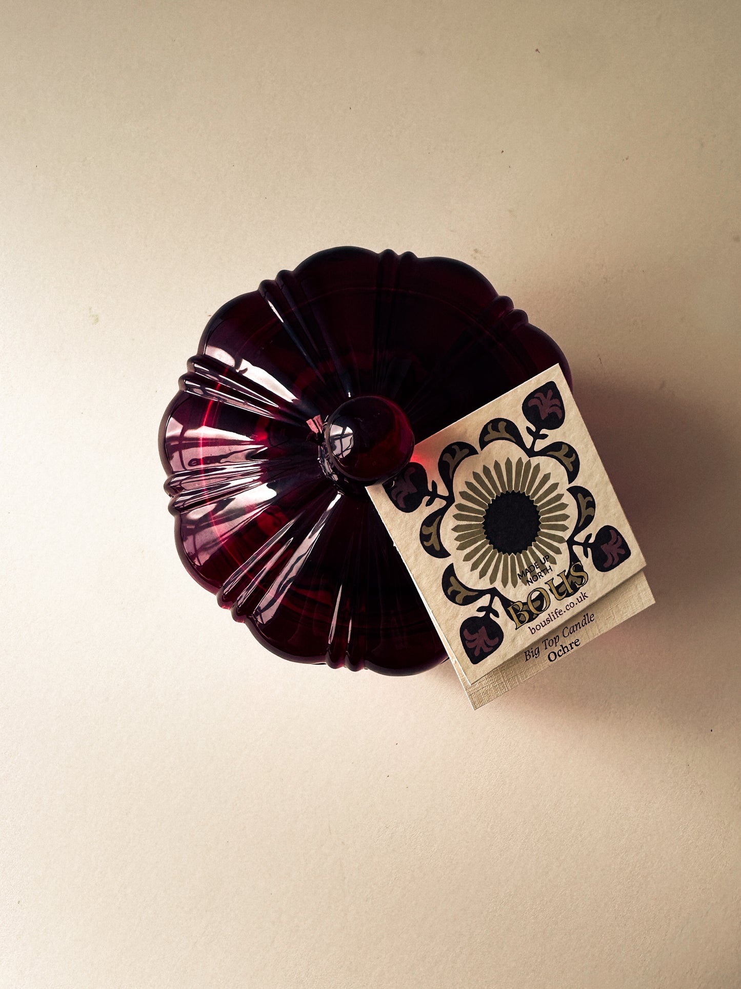 Glass Big Top Candle in Ochre