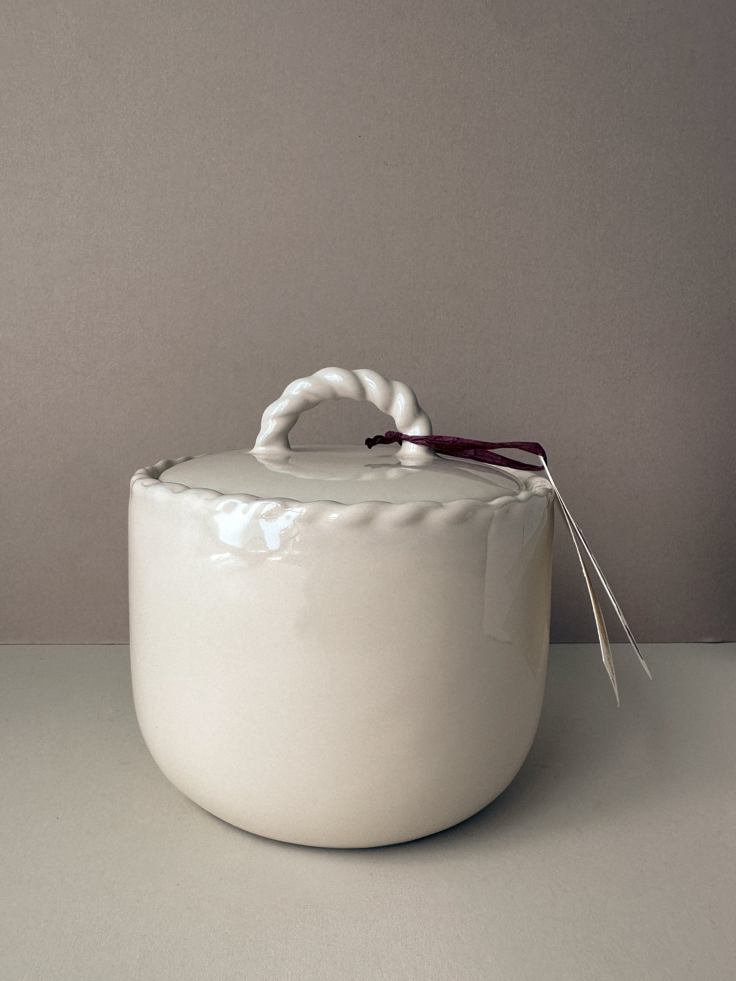 Ceramic Kitchen Candle in Lichen