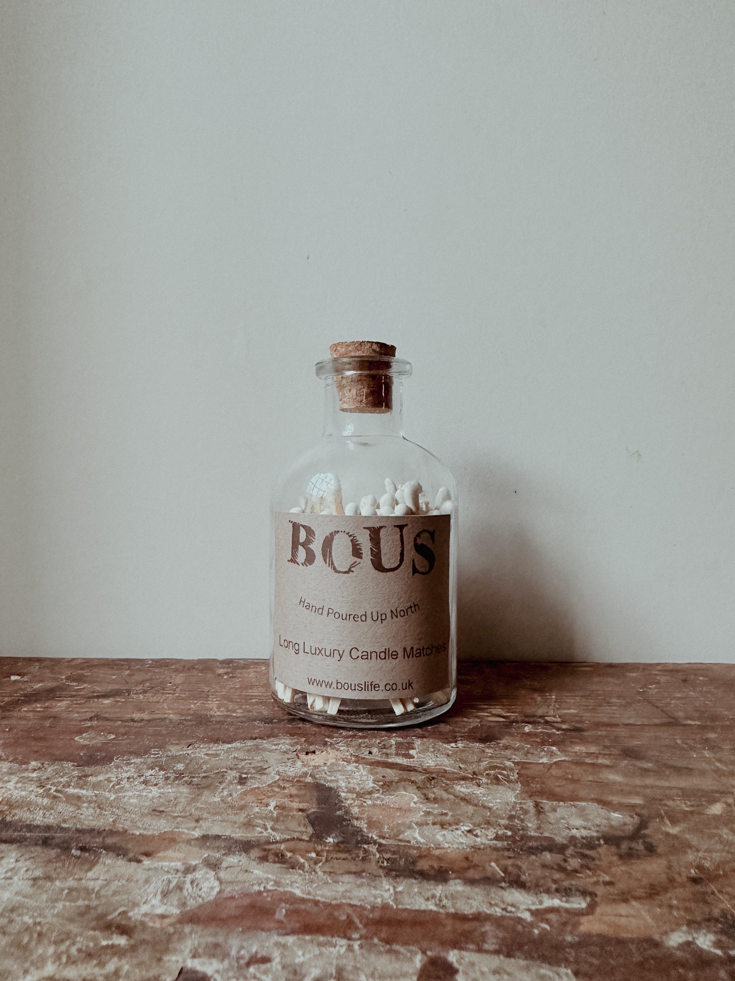 Bous Glass Bottle Containing Matches