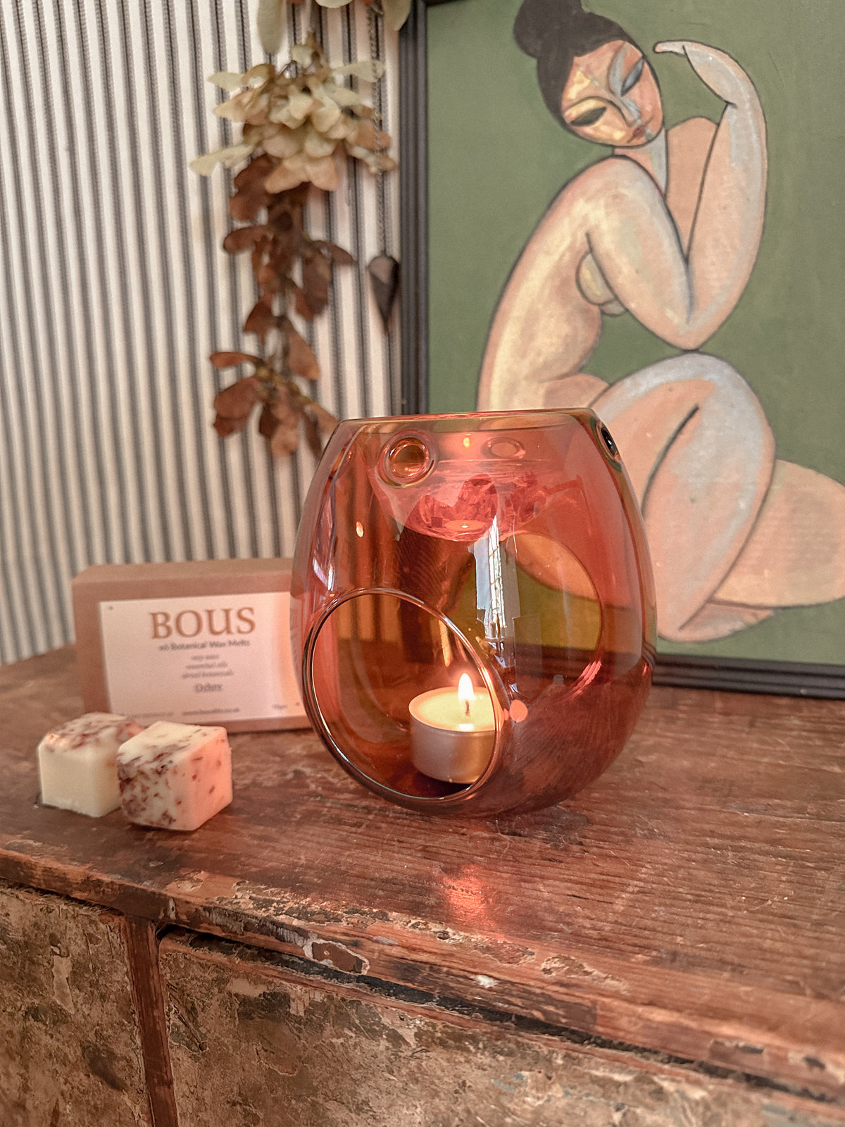Amber Coloured Glass Wax Melt | Oil Burner