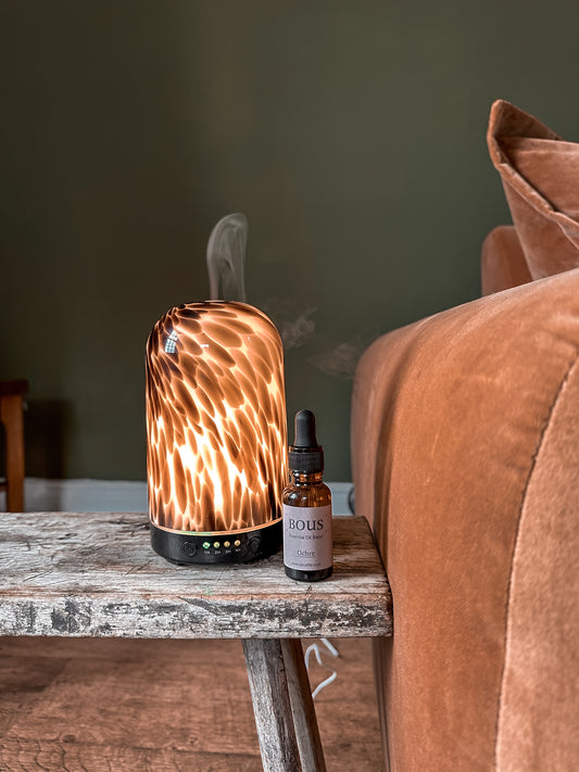 Glass Tortoiseshell Patterned Electric Diffuser Lamp