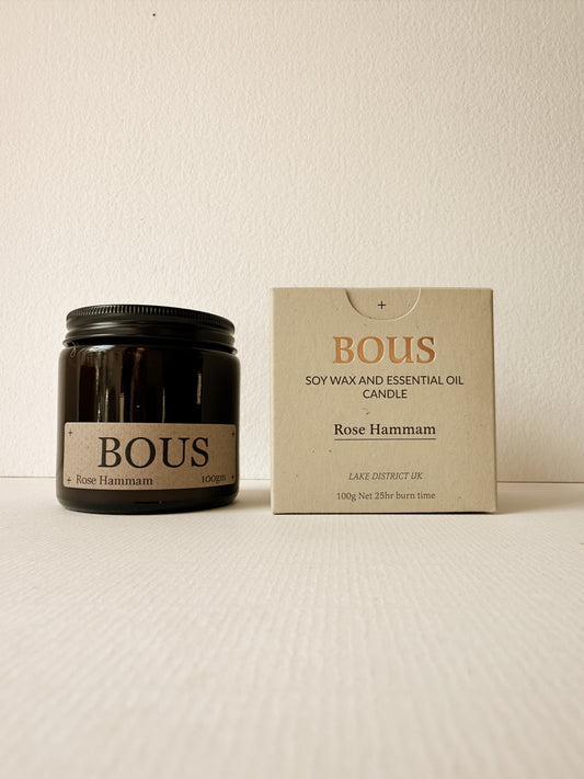 Rose Hammam Scented - Medium Hand Poured Soy Aromatherapy Candle with Wooden Wick