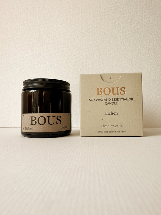 Lichen - Medium Hand Poured Soy Aromatherapy Candle with Wooden Wick