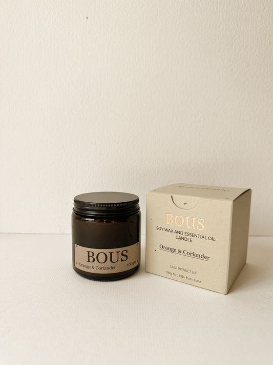 Orange & Coriander- Medium Hand Poured Soy Aromatherapy Candle with Wooden Wick