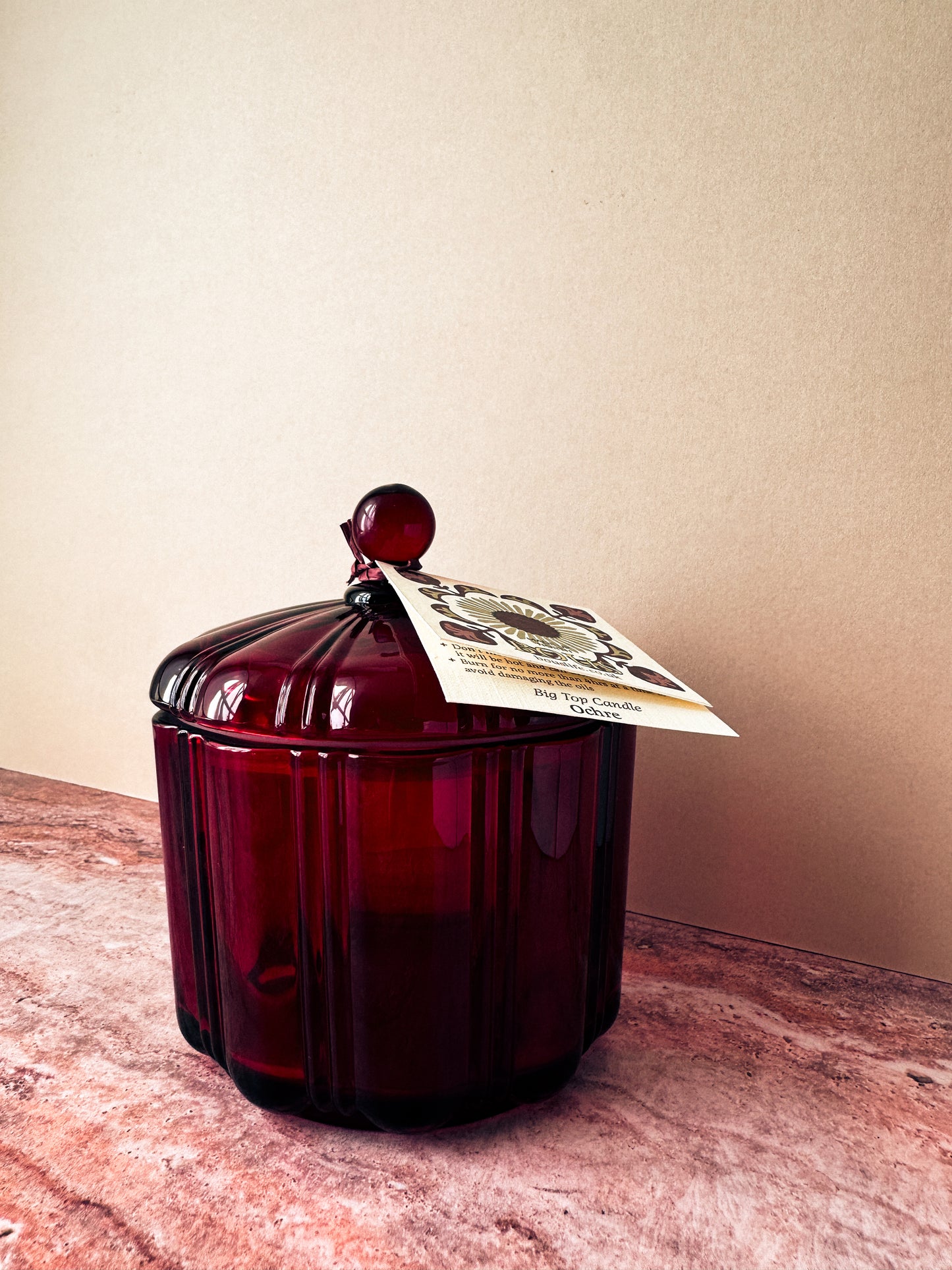 Glass Big Top Candle in Ochre