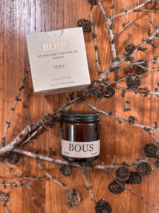 Ochre, Spiced Orange- Medium Hand Poured Soy Aromatherapy Candle with Wooden Wick
