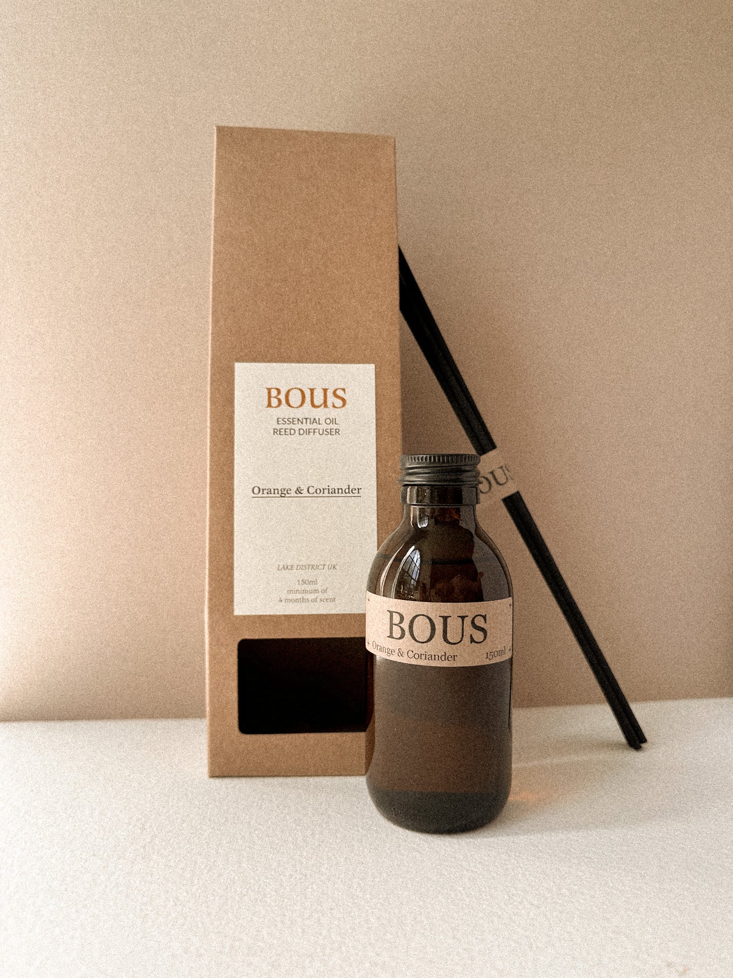 Orange & Coriander Reed Diffuser 150ml Essential Oils Eco