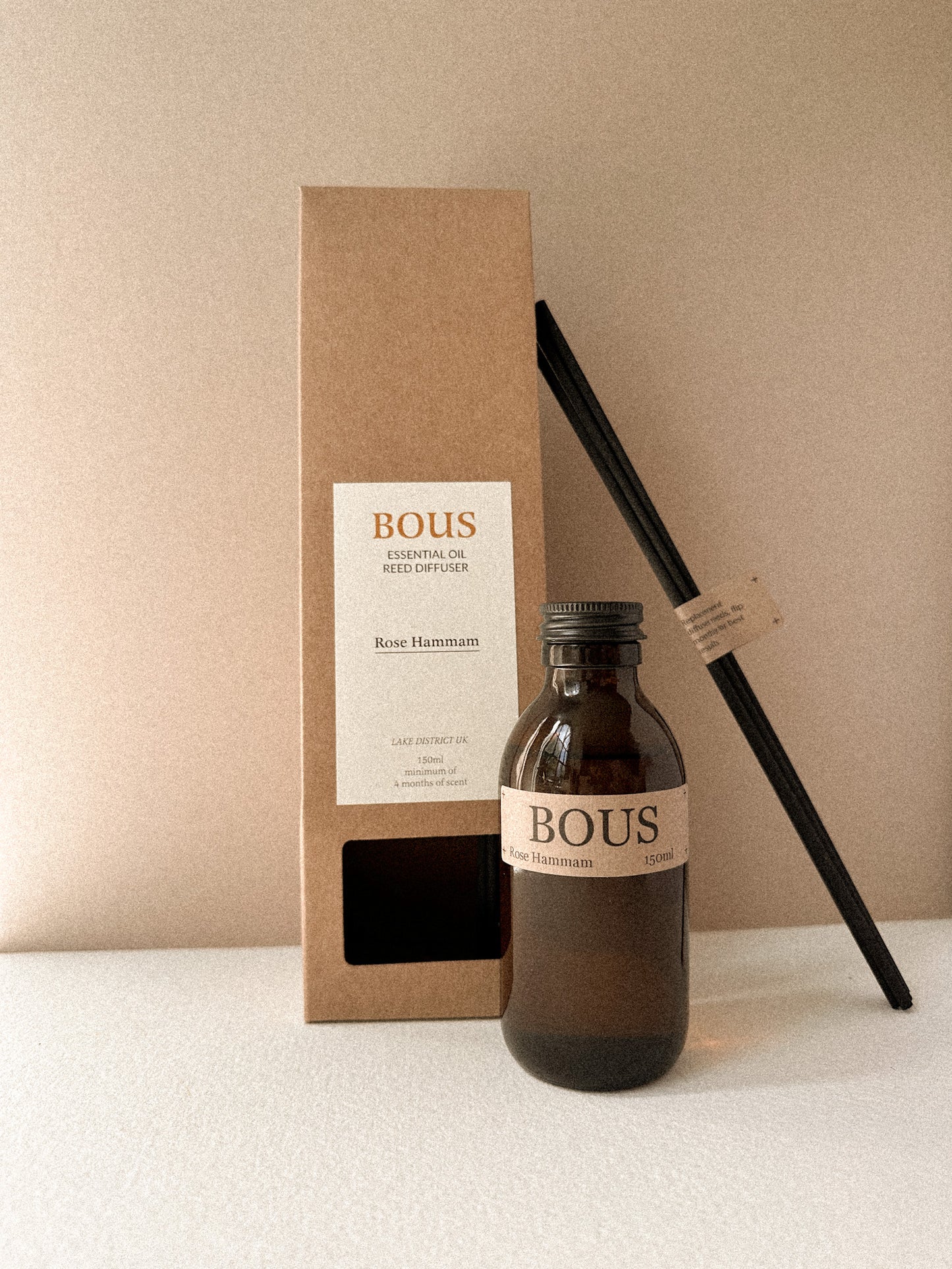 Rose Hammam Reed Diffuser 150ml Essential Oils Eco