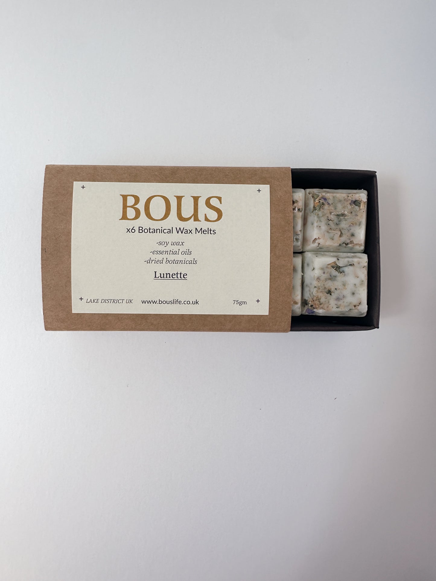Set of 6 botanical scented aromatherapy wax melts by Bous