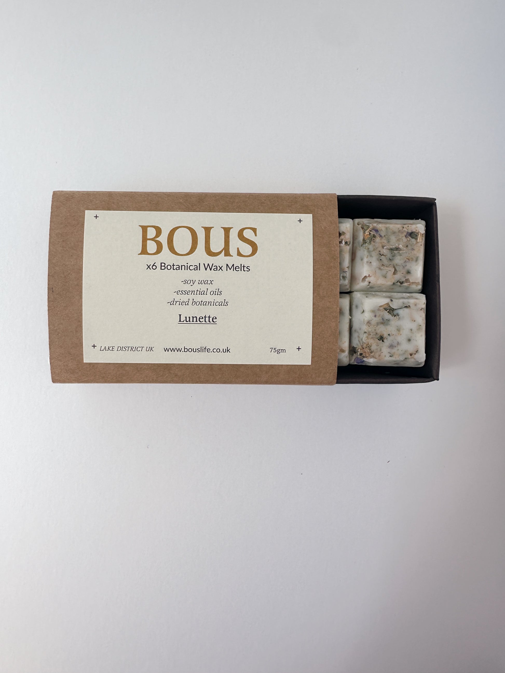 Set of 6 botanical scented aromatherapy wax melts by Bous