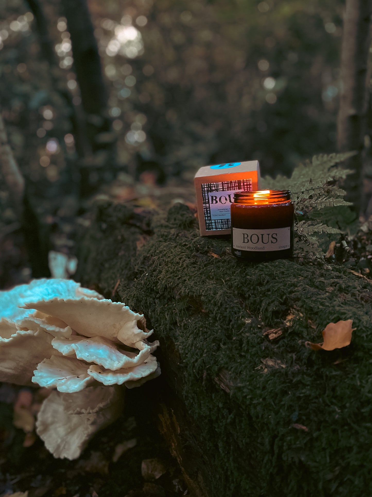 Ancient Woodland- Medium Hand Poured Soy Aromatherapy Candle with Wooden Wick
